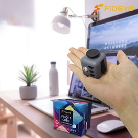 FIDGYB FIDGYB Cube Fidget Stress Relief Toy for Adults & Kids, Smooth, Quiet Sensory Toy for Anxiety, Focus & ADHD Idea[DGB]