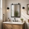 Black Farmhouse Bathroom Mirror - 16" x 24" Wall Mounted