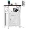 runjuly Wooden Nightstand with Lock, Bed Side Table with Drawers,