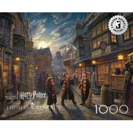 Ceaco - Silver Select - Thomas Kinkade - Harry Potter Diagon Alley - 1000 Piece Jigsaw Puzzle for Adults -Challenging Puzzle Perfect for Game Nights - Size is 26.75 x 19.75
