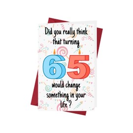 Karto Funny 65th Birthday Card for Men Women - Large 5.5x8.5 inch 65 Years Old Birthday Cards for Him Her - Diapers