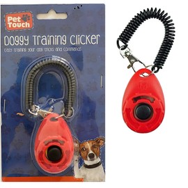 Dog sound stop barking training whistle round dog clicker Dog Training Clickers Pet Training Clickers Training Tool with Wrist Strap For Dog (Red)