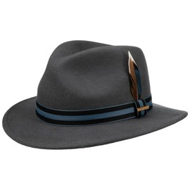 Stetson Traveller Felt Hat Wool Felt Outdoor Crushable Unisex Autumn Winter, charcoal