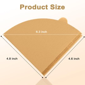 Coffee Filters, Cone Coffee Filters Size 02, 1-4 Cups, 200 Count, 2 Cone Filter for Pour Over and Drip Coffee Maker, Natural Brown Unbleached
