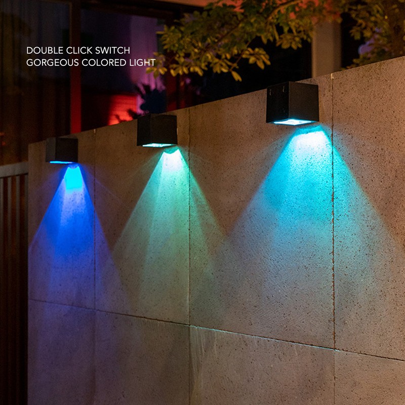 Solar Square Wall Light Wiring Free Intelligent Light Control Fence