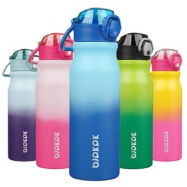 BJPKPK Insulated Water Bottle 25oz Stainless Steel Water Bottles With Straw And Carry Handle Double Wall Metal Thermos,Sky