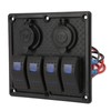 4 Gang Rocker Switch Panel LED Waterproof Dual USB Charging