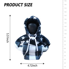 Car Gear Shift Cover with US Flag Design,Fashionable Gear Shift Hoodie for Shifter Knobs,Universal Car Interior Accessories Funny Car Shift Knob Cover for Car Truck SUV (Black White/U+D)