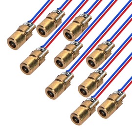 10pcs 3V and 5V Adjustable Red Dot Laser Module Laser Tube Laser Head, 6MM OD Diode