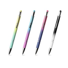 Bella Touchpen | Set of 4 | Input Pen & Ballpoint Pen 2-in-1 | Tablet & Smartphone | Touch Screen Stylus Pen Tip | Multicoloured | Rainbow Colours