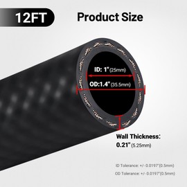 EVIL ENERGY 1" Fuel Transfer Hose 12FT,Farm Fuel Hose for Dispensing Diesel Gasoline Kerosene Biodiesel
