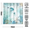 Neasow Nautical Shower Curtain, Teal Jellyfish Beach Shell Sea Life