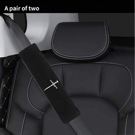 LYUQAPZ 2 Pack Car Seat Belt Pad Cover Compatible with Cross of Nails, Christian Religious Cross with Nails, Jesus Christ, Embroidered Logo Car Seat Belt Pads Safety Belt Strap Luggage Shoulder Pad