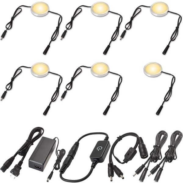 Lvyinyin Under Cabinet LED Lighting Kit Wall Plug, Touch Dimmable,