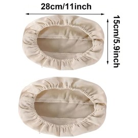 JZSMY Bread Proofing Cloth Liners, Set of 6 Oval 11inch Natural Rattan Basket Covers, Banneton Proofing Basket Cloth Liners for Sourdough Baking