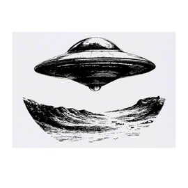 'Flying UFO' Temporary Tattoo - Water Resistant, Skin-Safe, Non-Toxic Transfer (TO00078131)