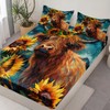 HOSIMA Western Farmhouse Animals Cow and Sunflower Bedding Set with