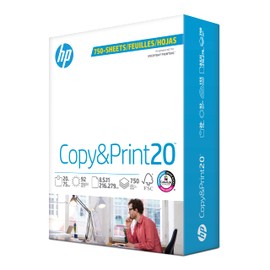 HP Printer Paper | 8.5 x 11 Paper | Copy &Print 20 Lb | 1 Bulk Pack - 750 Sheets | 92 Bright | Made in USA - FSC Certified | 200030R