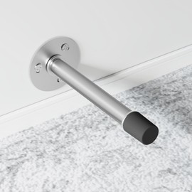 Mosike Door Stoppers, Sound Dampening Door Stop with Rubber Bumper, Wall Protetor from Door Knobs (4Pack-Sliver)