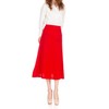 Dani's Choice Elastic Waist A-line Flared Long Skirt (M, Red)