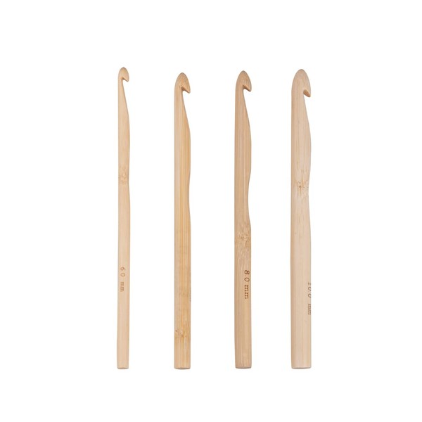 Rayher Bamboo Crochet Hooks, Set of 4, 6, 8, 10