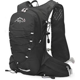 INOXTO Running Backpack, Sports Ultra-Lightweight 140g, Reflective, Breathable, 5L Hydration Pack for Hiking, Trail Running, Bicycle Racing, Marathon, Unisex/Children (Black Red)