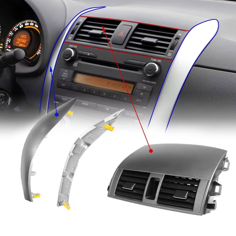 GXARTS Center Dash A/C Outlet Air Vent Panel And Strip