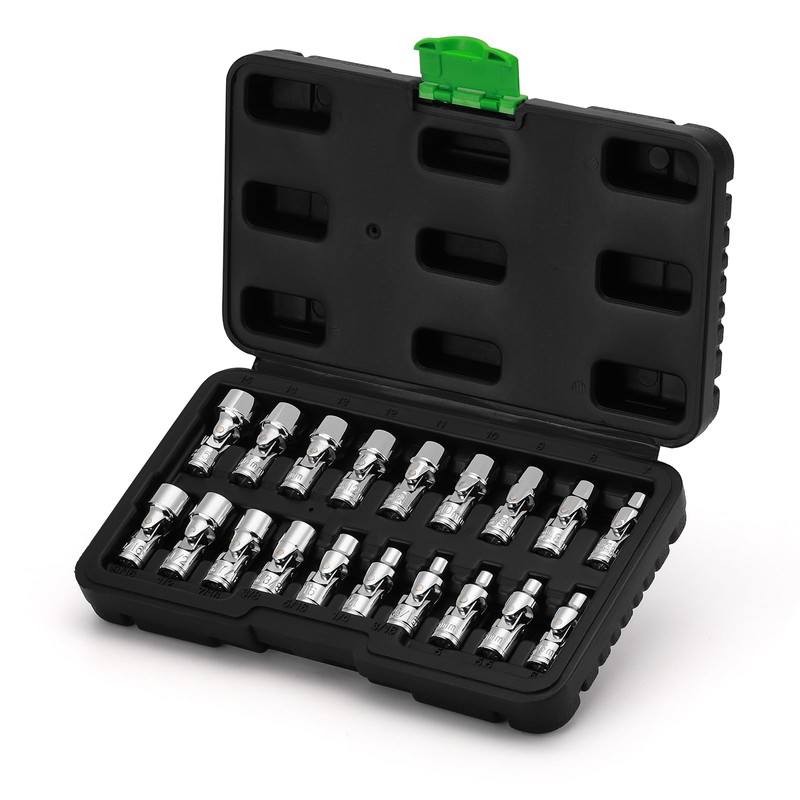 TecoTek 19-Piece 1/4-Inch Drive Universal Joint Socket Set, Swivel Socket