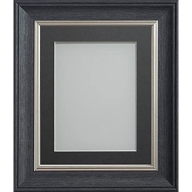 Frame Company Drummond Range Charcoal 9x7 inch Picture Photo Frame with Grey Mount for Image 8x6 inch * Choice of Sizes* Fitted with Real Glass