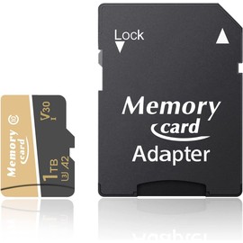 Micro sd Card 1024GB, microSDXC UHS-I Flash Memory Card with Adapter, 98MB/s, C10, U3, A1, V30, Full HD, 4K UHD, High Speed Card