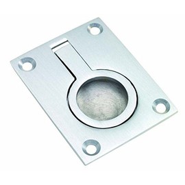 Flush Ring Pull Handle 38mm x 50mm - Polished Chrome by Jedo