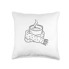 Puristic Winter Nature Designs Cozy Winter Days Hot Chocolate Winter Season Cozy Nature Snowflake Throw Pillow, 16x16, Multicolor