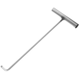 TEHAUX Manhole Cover Hook 14.76 Inch Stainless Steel T-Shape Lifting Tool Heavy Duty Pull Handle for Opening and Lifting Manhole Covers