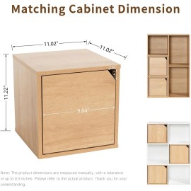 Wood Storage Cubes/Basket/Bins Organizer, 2 PCS 11x 11x 11Inch Wooden Bins Box for Home Books- Office Bookcase Closet Shelvessize: 11"D x 11"W x 11"H, color: Natural Oak