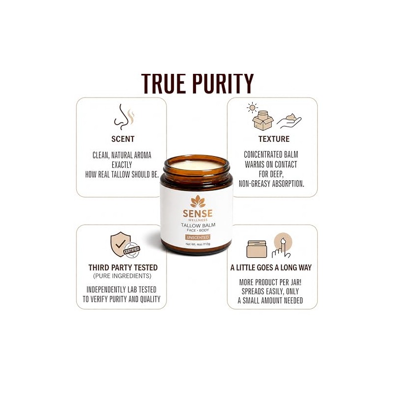 Beef Tallow Balm for Face & Skin – Manuka Honey,