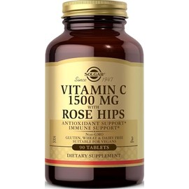 Solgar Vitamin C 1500 mg with Rose Hips Tablets - Pack of 90 - Vegan