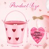 24 Pcs Mini Pink Valentine Buckets with Handle 2.36 Inch