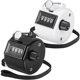 KTRIO Pack of 2 Colors Handheld Tally Counter 4-Digit Number Count Clicker Counter, Hand Mechanical Counters Clickers Pitch Counter for Coaching, Knitting, People, Lap, Fishing, Golf