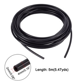 AHANDMAKER 16.4 Feet Black Vacuum Hose, ID 5/64inch(2mm) High Temperature Silicone Vacuum Tubing Hose, 5/32inch(4mm) Vacuum Tube, Vacuum Line Kit for Automotive and Pipeline