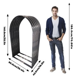 MHLLGN Metal Firewood Rack Outdoor with Galvanized Surface, Log Racks for Firewood, Fire Wood Storage Racks, Wood Racks Outdoor for Firewood, Steel Firewood Storage