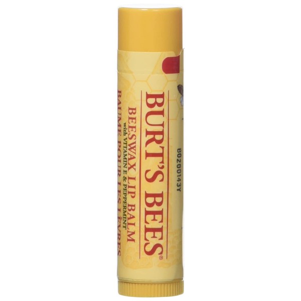 Burt's Bees 100 % natürlicher, feuchtigkeitsspendender Lippenbalsam, Original-Bienenwachs mit Vitamin E und Pfefferminzöl, 1 Stück, 4,25 g