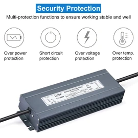 LLTOP LED Driver 300 Watts Waterproof IP67 Power Supply 90-130V AC to 12V DC 25A Low Voltage Transformer Converter Power Adapter for Indoor Outdoor LED Lights