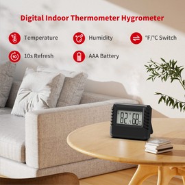 KJMOPRO Indoor Thermometer Hygrometer for Home, Room Thermometer Humidity Meter with Accurate Temperature Humidity Sensor for Greenhouse Baby Room Office