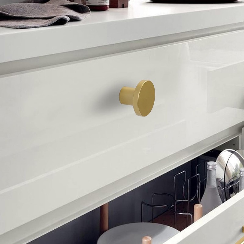 goldenwarm 4 Pack Gold Drawer Knobs Brass Cabinet Knobs Gold