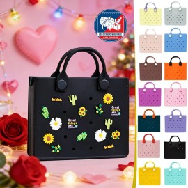 Waterproof EVA Handbag Punching Women's Tote Bags With Shoulder Strap for Women Hand Tote Bag Beach Bagsize: M, color: HYB-T24