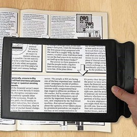 A4 Full Page Reading Magnifier 3X Handheld Reading Aid Plastic Rectangular Magnifying Portable Large Sheet Magnifier Reading Aid Lens for Seniors,Low Vision,Reading Books and Pages,Sewing Crafts