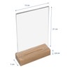 HMF 46942 Acrylic Table Stand with Wooden Base, Pack of