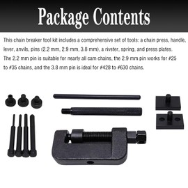 JEUCLEL 13PCS Chain Breaker Tool Kit with Rivet and Roller Chain Link Removal Tool, Chain Breaker Rivet Cutter Heavy Duty Chain Splitter for Motorcycle, Bike, ATV Chain Maintenance Set