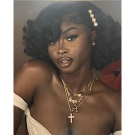 LUXLUXE Edith 12" Roller Curl Lace Front Wig with 4x13-inch HD Lace, Heat-resistant Synthetic Fiber, and Baby Hair for a Natural Look, (Natural Black)