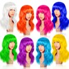 8 Pcs 12 Inch Colorful Party Wigs Wavy Bob with